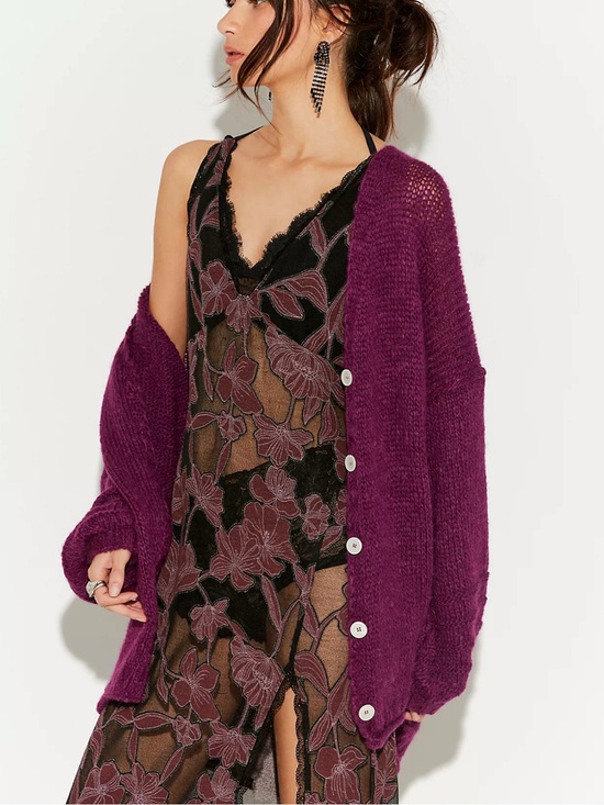 Free People Sweaters - Free People Wine Cardigan // Size Large